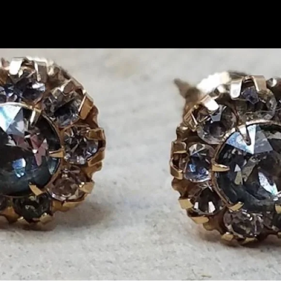 10k Gold Vintage old antique Screw on pierced Earrings posts paste victorian - Picture 4 of 5